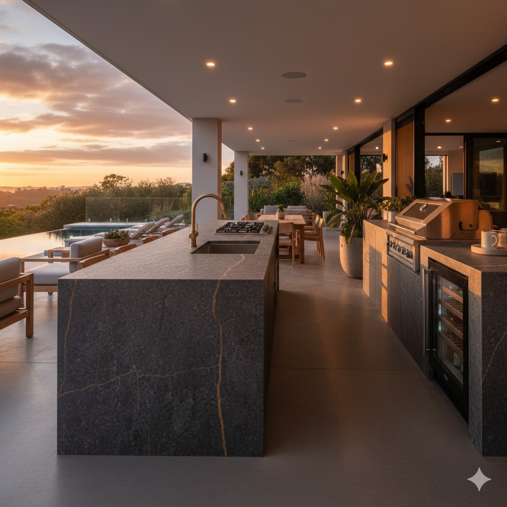Visionary Sintered Stone outdoor kitchen