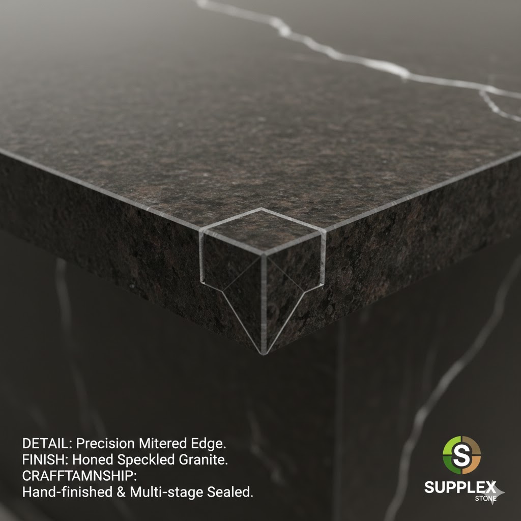 40mm mitered apron edge - technical precision in natural granite