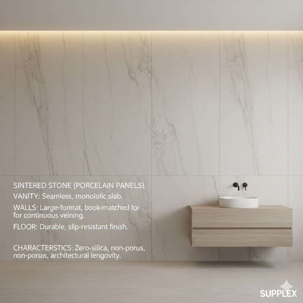 Minimalist wet-room bathroom - luxury wet-room cladding, 100% waterproof, mold resistant